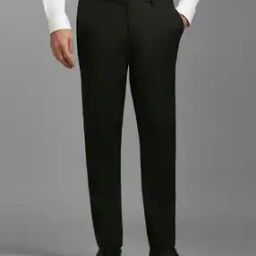 Men Slim Fit Flat-Front Trousers-image-97
