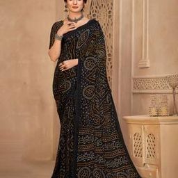 Bandhani Print Chiffon Saree-picture-7