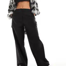 Women Petite Wide-Leg Dad Trousers-image-94