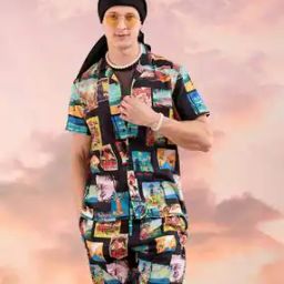 Men Graphic Print Regular Fit Shorts with Shirt-18