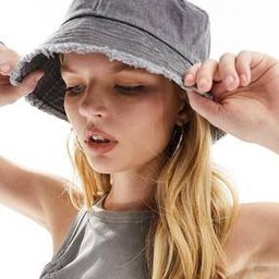 Women Washed Frayed Bucket Hat-image-45