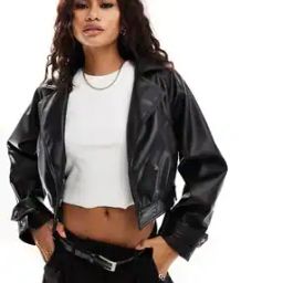 Women 80s Glam Regular Fit Biker Jacket-48
