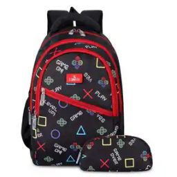 Geometric Print Backpack with Zip Closure-image-6