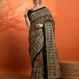 Women Ethnic Motif Design Tassels Traditional Saree-image-92