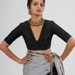 Front-Open V-Neck Blouse-0