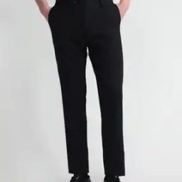 Men Slim Fit Flat-Front Trousers-picture-40