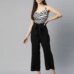 Striped Jumpsuit with Tie-Up-picture-25