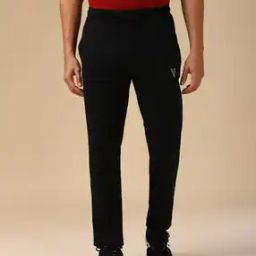 Men Straight Track Pants with Logo Print-image-64