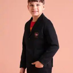 Boys Single-Breasted Blazer with Patch Pockets-37