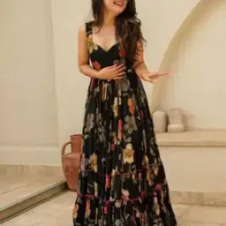 Women Floral Print Tiered Dress-image-41
