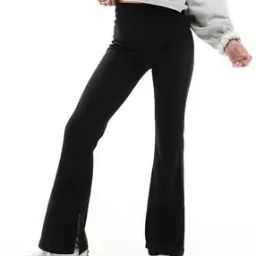 Women Petite Split Hem Flared Pants-image-30
