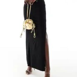 Women Slinky Midi Skirt with Side Slit-image-68