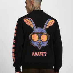 Typographic Print Zip-Front Jacket-image-3