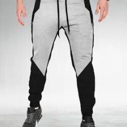 Men Colourblocked Mid-Rise Joggers Track Pants-image-5