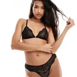Women Sian Lace Triangle Front-Open Bra-image-4