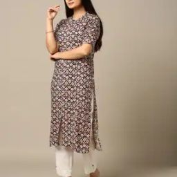 Women Geometric Print Straight Kurta-image-74