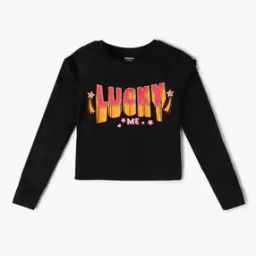Girls Typographic Print Relaxed Fit Crew-Neck T-Shirt-image-55