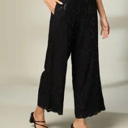 Women Embroidered Palazzos with Scallop Hem-picture-14