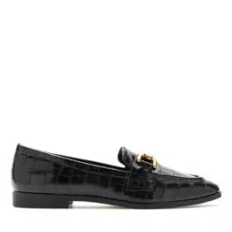 Women Croc-Embossed Loafers with Metal Accent-image-52