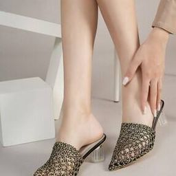 Women Knitted Pointed-Toe Pumps-image-1