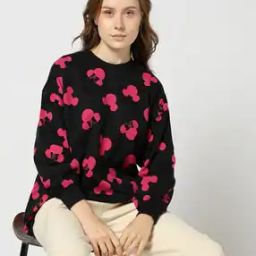 Women Mickey Print Regular Fit Cotton Sweatshirt-49