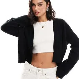 Women Ribbed Relaxed Fit Cardigan-image-53