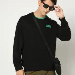 Men Regular Fit Crew-Necl Sweatshirt with Contrast Tipping-image-38