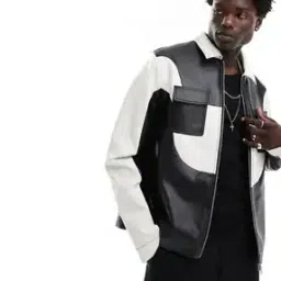 Men Regular Fit Zip-Front Harrington Jacket with Cut & Sew-38