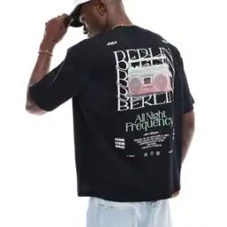 Men Typographic Print Oversized Crew-Neck T-Shirt-image-38