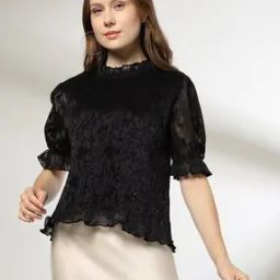 Women Patterned High-Neck Top-image-58