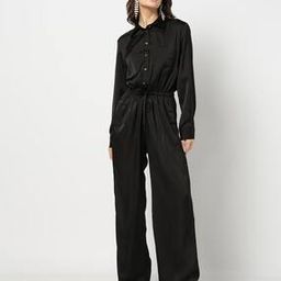 Satin Full Sleeve Jumpsuit with Tie-Up Waist-45