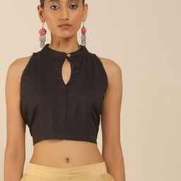 Cotton Slub Non-Padded Front-Open Blouse-image-57