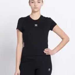 Women Logo Print Slim Fit Crew-Neck T-Shirt-image-100