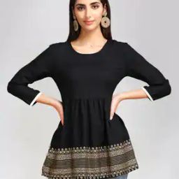 Round-Neck Top with Embroidery-16