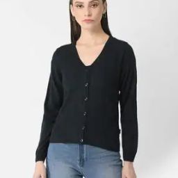 Button-Down V-Neck Cardigan-image-12