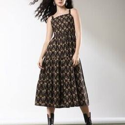 Women Floral Print Fit & Flare Dress-image-34