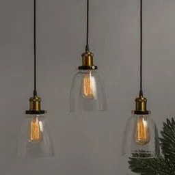 3 - Lights Linear Bell Glass Shade Hanging Light-image-41
