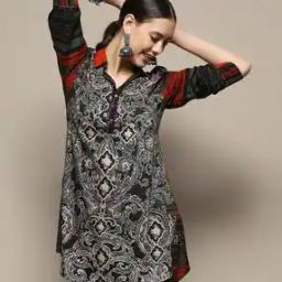 Women Printed A-Line Tunic with Spread Collar-picture-1