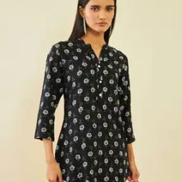 Floral Print Straight Tunic-image-77
