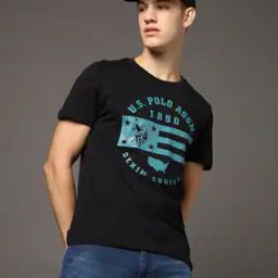 Men Logo Print Slim Fit Crew-Neck T-Shirt-image-31