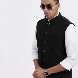 Men Striped Slim Fit Nehru Jacket-picture-51