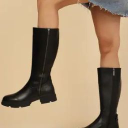 Women Knee-Length Boots with Zip Fastening-image-65