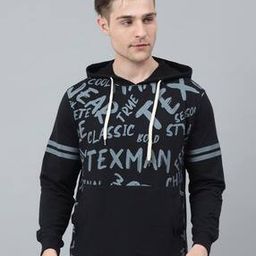 Men Typographic Print Regular Fit Hoodie-image-29