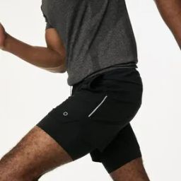 Men Regular Fit Layered Sport Shorts-picture-35