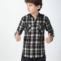 Boy Checks Regular Fit Shirt-image-100