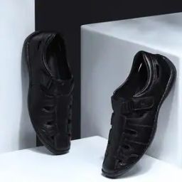 Men Velcro Leather Sandals-image-11
