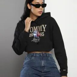 Women Crop Luxe 3 Regular Fit Hoodie-image-9