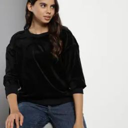 Women Embossed Tossed Regular Fit Crew-Neck Sweatshirt-picture-36