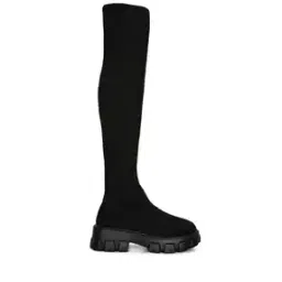 Stretch Knit Knee High Boots-image-28