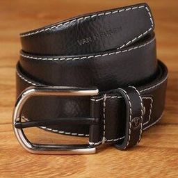 Men Leather Belt with Pin-Buckle Closure-image-33